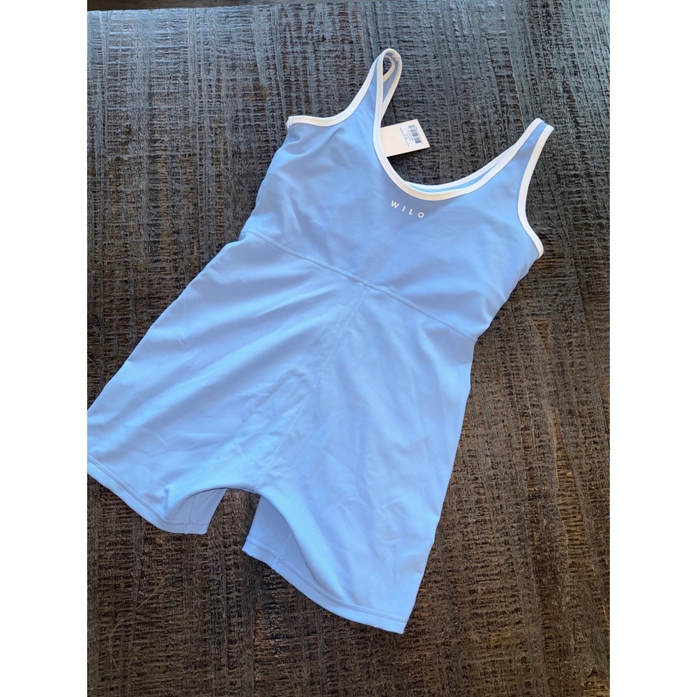 WILO Short Rib Romper | Size Large | NWT | Powder Blue | Built-In Bra - Picture 6 of 6